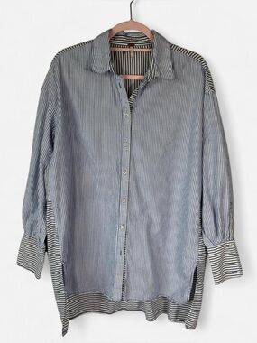 Free People Striped Lakehouse Oversized Button Down S Preppy Old Money Coastal